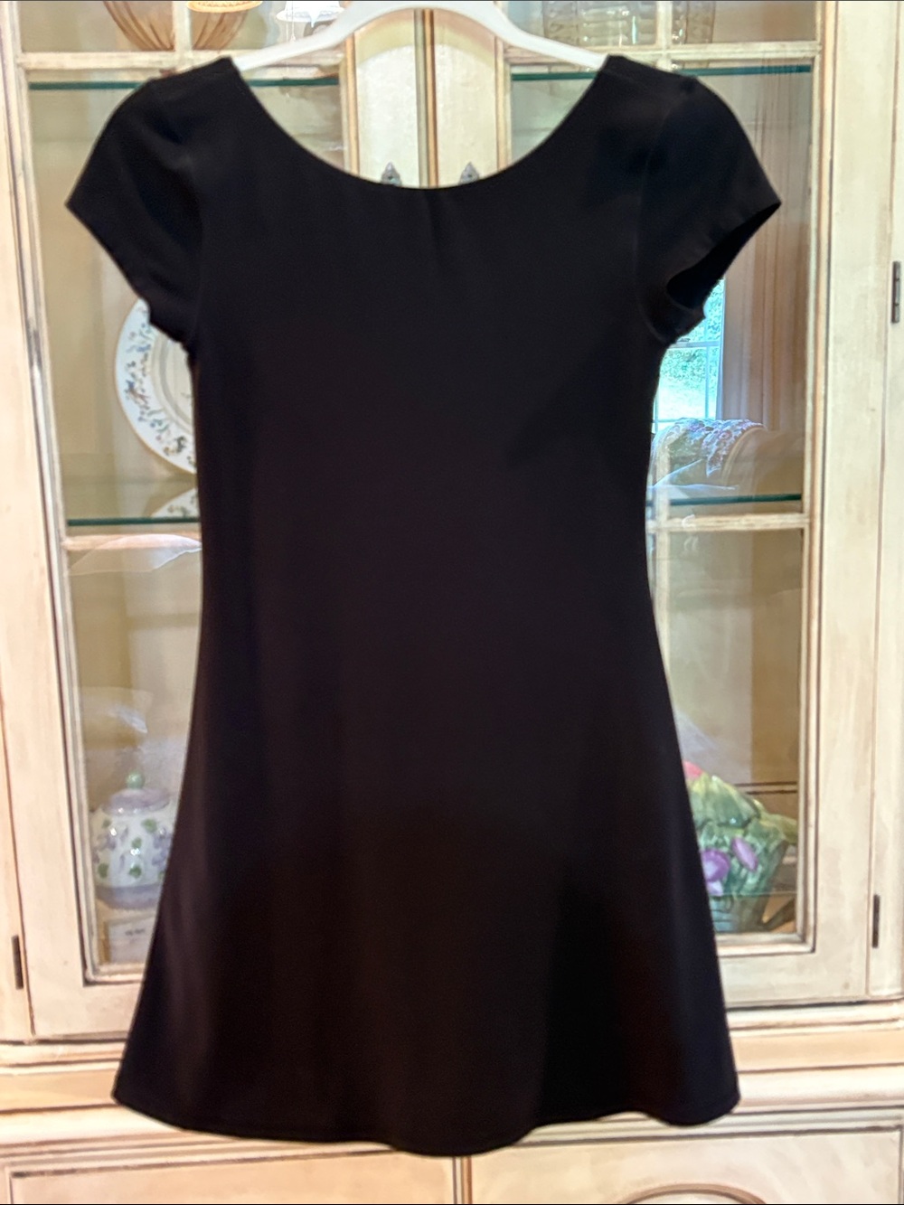 Offline by aerie Black Cap-Sleeve Mini Dress with Built-in Bike Shorts